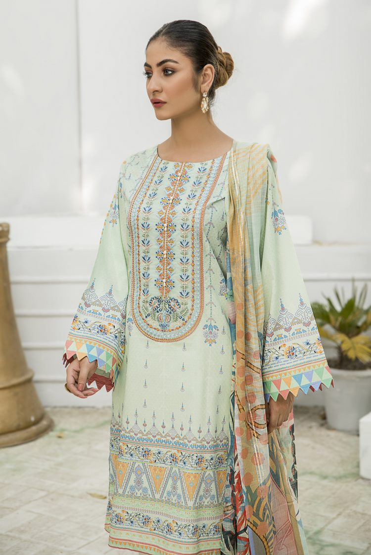 Picture of Ellena - 3-PC Stitched Lawn Suit - Available at Raja Sahib