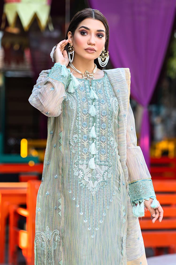 Picture of Ellena - 3-PC Stitched Organza Suit - Available at Raja Sahib
