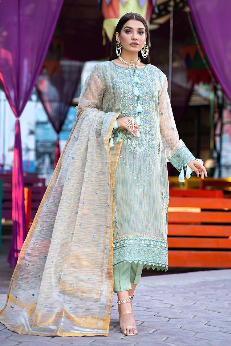 Picture of Ellena - 3-PC Stitched Organza Suit - Available at Raja Sahib