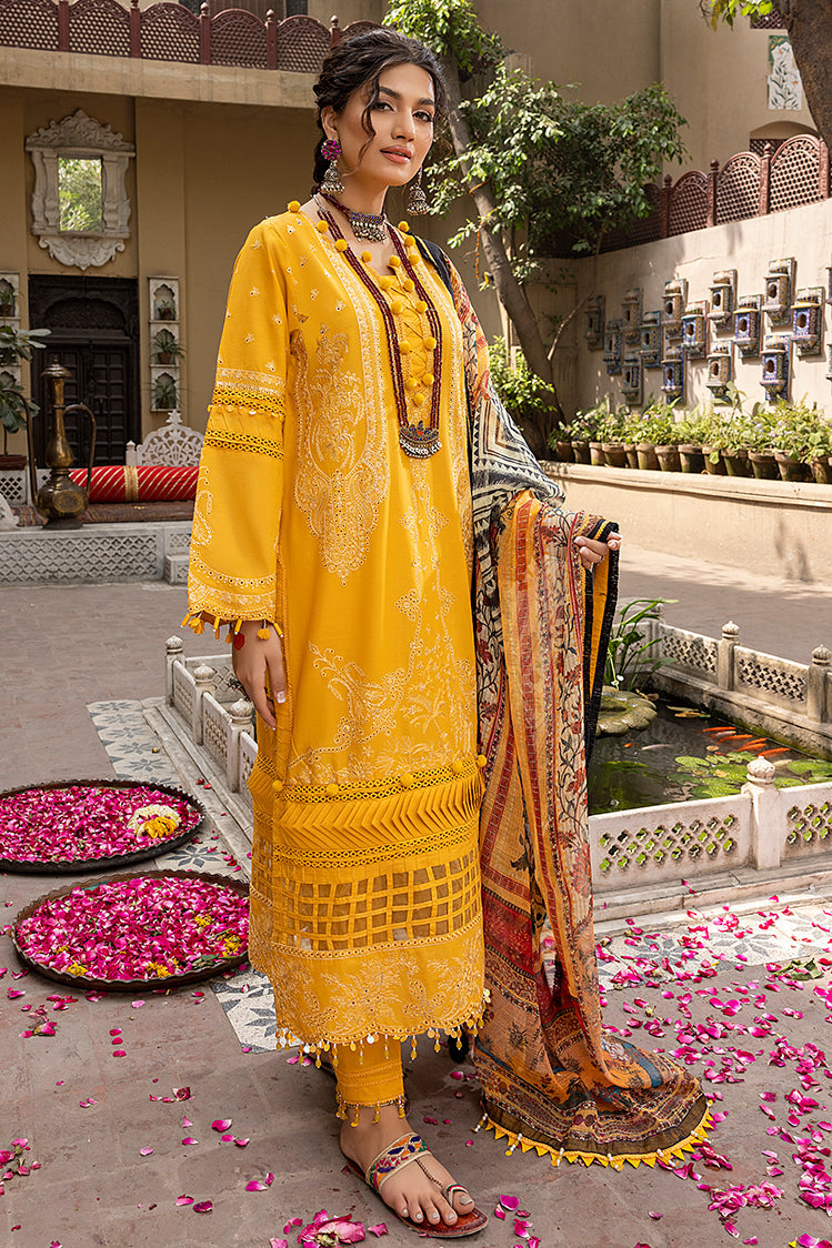 Picture of Ellena - 3-PC Unstitched Embroidered Chikankari Lawn Suit - Available at Raja Sahib