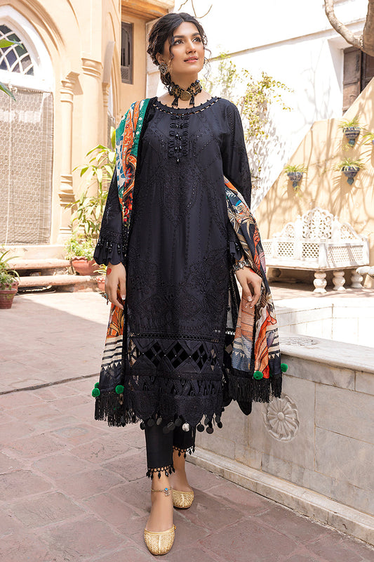 Picture of Ellena - 3-PC Unstitched Embroidered Chikankari Lawn Suit - Available at Raja Sahib
